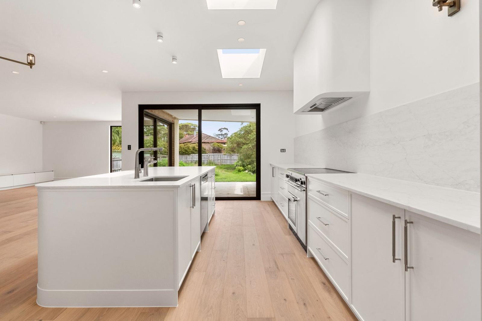Skylit White Kitchen - Coral Kitchen