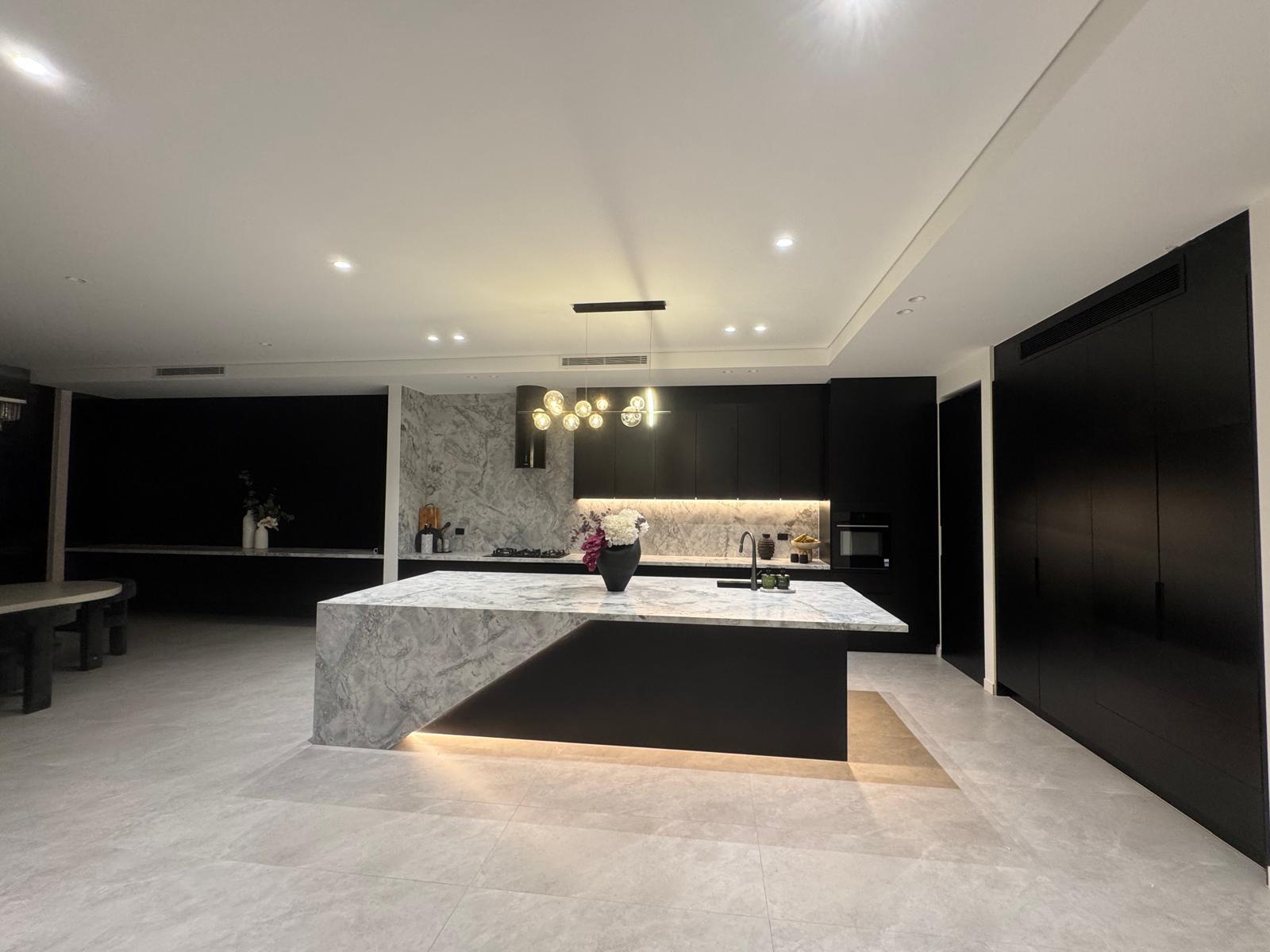 Open-Plan Black Kitchen - Coral Kitchen